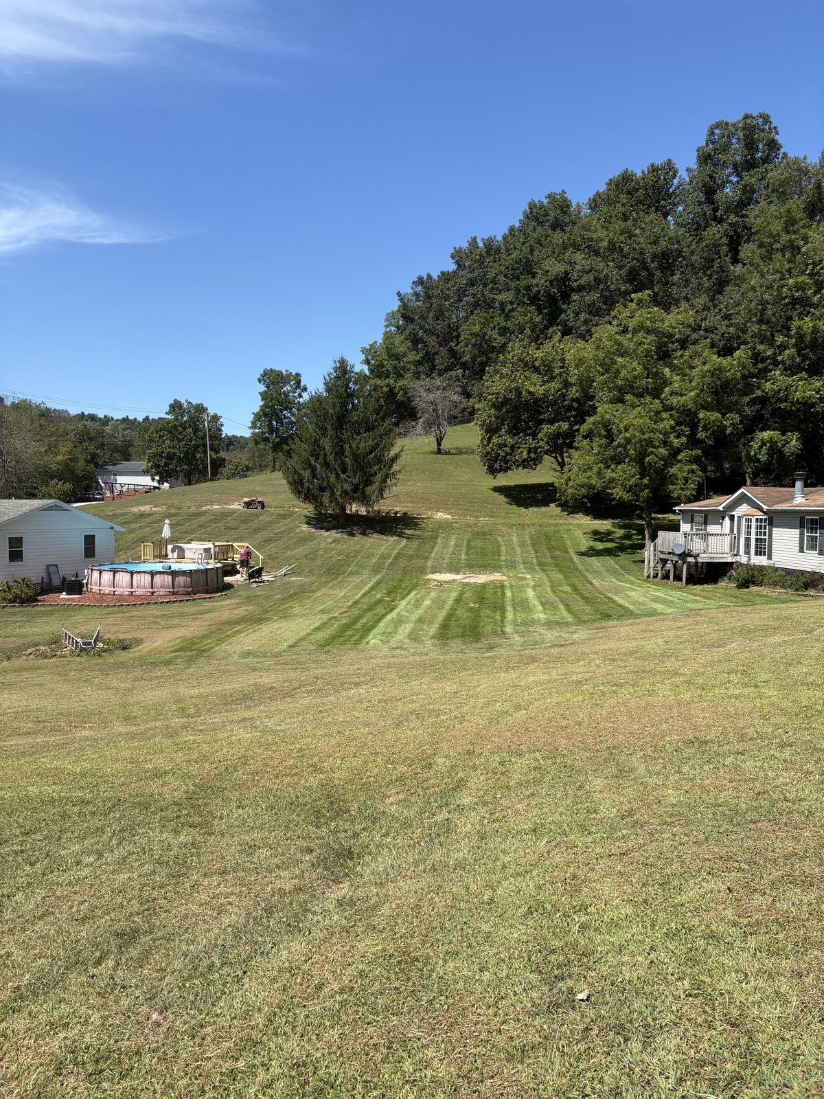 Freshly mowed lawn by DJ Lawn Services